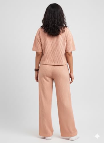 Image of Zilcon Women Bricks Wool 2 Piece Sets for Women Casual Summer Travel Vacation Outfits Pajama Sets Cap Sleeve Lounge Set