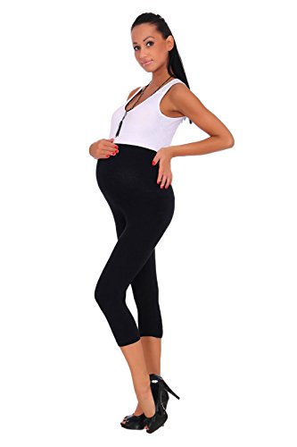 FUTURO FASHION - Umstandsleggings - 3/4-Länge - aus Baumwolle Größen - Schwarz - 38