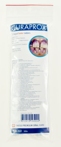 Curaprox PCA 222 Plaquefinder - Plaque-Erkennungstabletten | Zweifarbiges System | Packung mit 100 Tabletten/Designed in der Schweiz