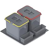 REJS Sistema De Reciclaje De Cocina Para Armario De 60 Cm 2 Compartimentos...