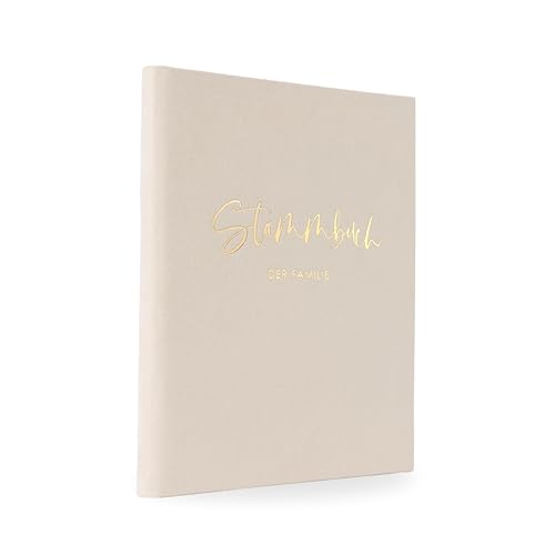 DeinWeddingshop Stammbuch Hochzeit Beige-Grau Gold Samt Velour handgefertigt inkl. vorgedruckten Innenseiten -Standesamt Familiestammbuch 16x21 cm