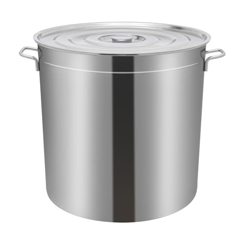52.8Qt - Cacerola con tapa y cesta, acero inoxidable 201, con asas extraíbles, altura de la olla 50 cm, para todo tipo de cocinas grandes y con cesta de filtro