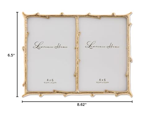 Image of Lawrence Frames Metal Frame, Branch Design, Gold, 4x6 Double
