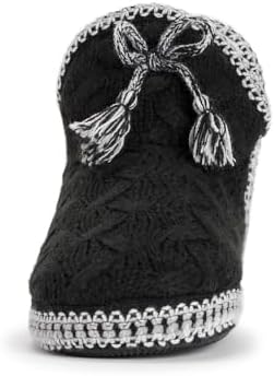 MUK LUKS Women's Amira Slippers, Black/White Boho, 9-10 | Image 4
