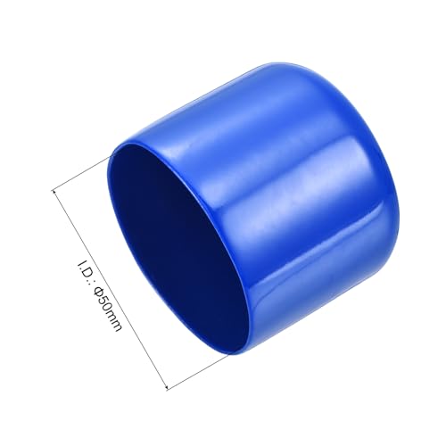 Image of uxcell 4pcs Rubber End Caps 50mm(2 inch) ID Vinyl Round Tube Bolt Cap Cover Screw Thread Protectors Blue, 40mm Height