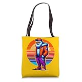 Cool Yeti Modern Urban Style Sunset Retro Art Tote Bag