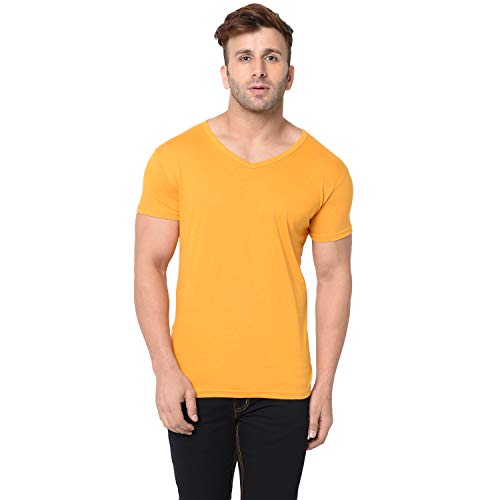 Image of Men's Cotton Blend Half Sleeve V Neck Tshirt