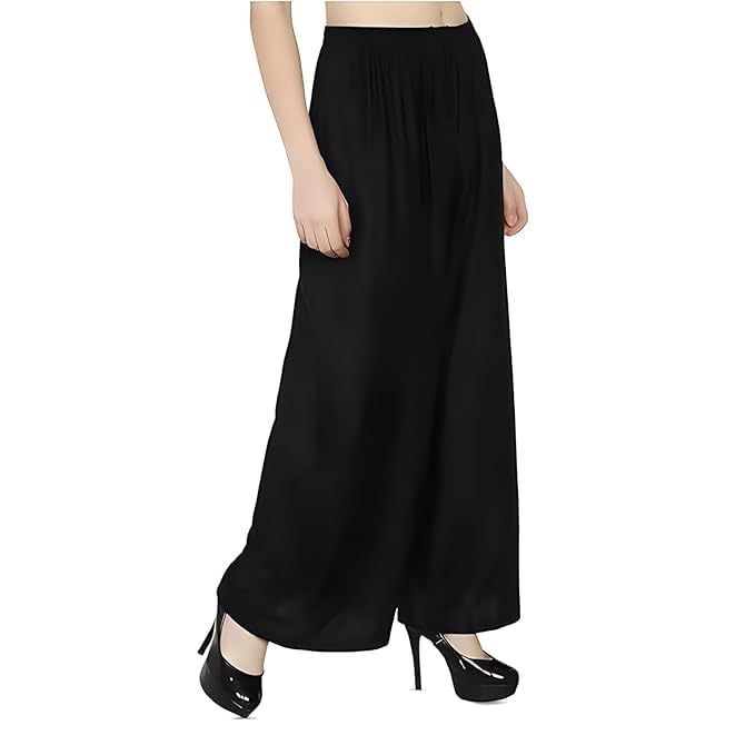 Women’s Rayon Palazzo Pants | Relaxed Fit Full Length Palazzo with Elasticated Waist & Pull-On Closure | Heavy Rayon Cotton Palazzo Pants for Women (Free Size L–3XL)-picture-55