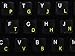 COLEMAK KEYBOARD LABELS with YELLOW LETTERING ON TRANSPARENT BACKGROUND