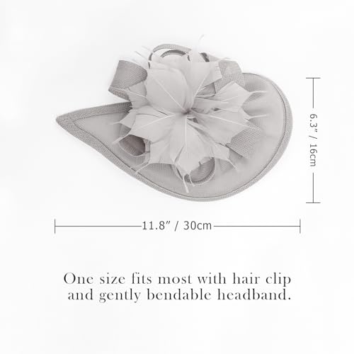 Image of DRESHOW Women Fascinator Hats Tea Party Hat Vintage Pillbox Hat Headband for Cocktail