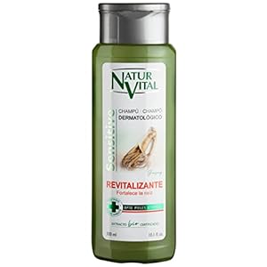 NaturVital – Champú Sensitive Revitalizante, Sin Parabenos ni Siliconas, Natural para Cabello Débil, Piel Atópica y Cuero Cabelludo Sensible, para Hombres y Mujeres, 300ml, 1 unidad