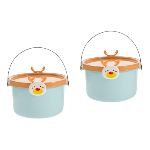 Lbvzxkad 2 Piezas Contenedores Juguetes Organizador Bloques Construcción Cubo Almacenamiento Juguetes Cubo Refrigerios Cubo Juguetes Plástico para Niños Cubo Agua,A