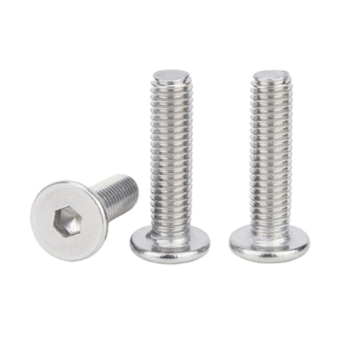 2-50pcs M2 M2.5 M3 M4 M5 M6 M8 M10 M12 304 Stainless Steel Hex Socket Ultra Thin Super Low Flat Wafer Head Cap Screw(20mm,M6 10p