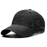 Waterproof Baseball Hat for Men - Quick Dry UPF50+ Summer Sun Caps Water Resistant Golf Running Sports Hiking Outdoor Black