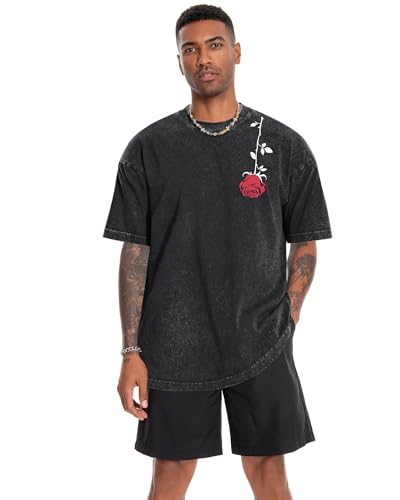Image of Oversized Tshirts for Men Short Sleeve Vintage Washed Basic Loose Tees 2026