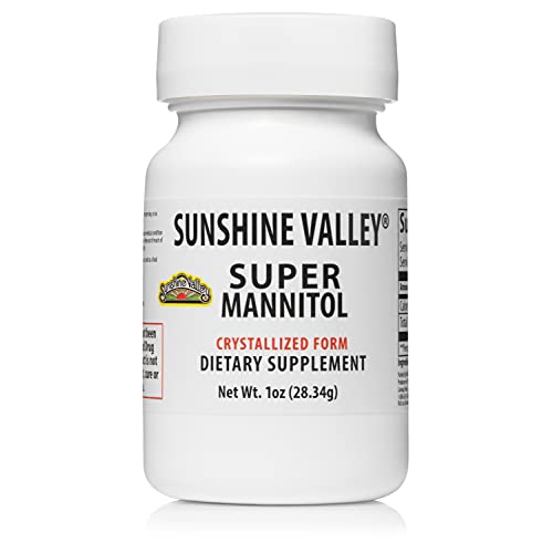 Sunshine Valley Super Crystalized Mannitol (Free Flow Pour), Natural & Healthy Artificial Sweetener, Sugar Substitute For Coffee, Tea, Dessert & Milkshake, Dietary Supplement - 1 oz