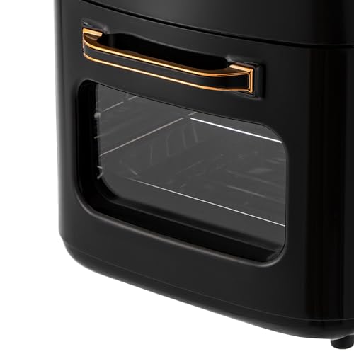 TaNeHaKi Air Fryer Fritteuse 15L Air Fryer Ofen Heißluftfritteuse 80-200℃ Airfryer mit LED-Touchscreen Fritteusen Air Fryer Digitale Heißluftfritteuse mit Glastürfenster 1400W (Schwarz) – Bild 4