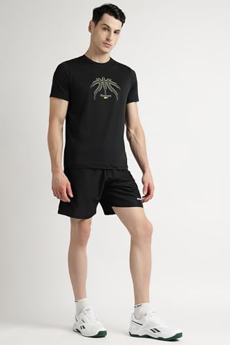 Image of Reebok Men's Polyester Training Shorts - Lightweight Breathable Gym Shorts for Men | Sports Shorts for Men | Workout Fitness Shorts - Elastic Drawcord Waistband
