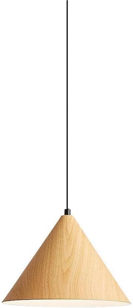 Suspension métal grain de bois moderne luminaire cône réglable
