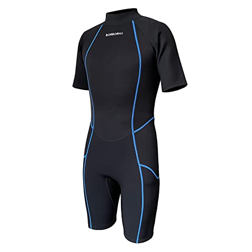 Borborna Shorty Wetsuit Men 3Mm Neoprene One-Piece Diving Suit Women Canoe Suits Back Zip Shortie Wet Suits Surfing #TOP4
