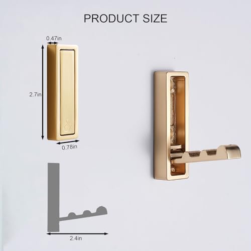 macikwon Foldable Gold Wall Hooks 4 Pack,Heavy Duty Wall Hooks for Hanging Coats Towels Backpacks Bags Brushed Gold Towel Hooks in The Bathroom,Closet,Entryway,Pool and Kitchen.(Gold, 4) by macikwon - Used condition - Image 5