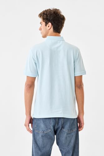 Image of SNITCH Men Polo T-Shirt | Modern Zip Closure & Textured Weave Design | 100% Cotton Breathable Fabric & Regular Fit Minimalist Style, Versatile Casual Wear