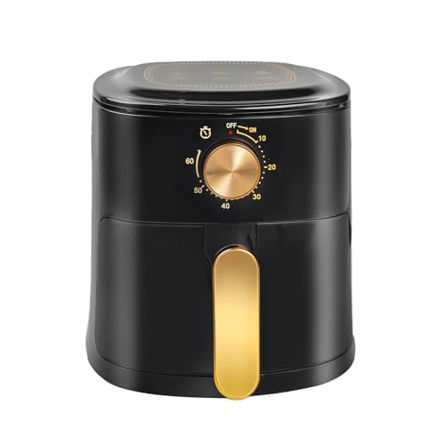 ノンフライヤー 大容量 4L 電気フライヤー ノンオイル 家庭用 揚げ物 惣菜 2～3人用 タイマー・中断記憶機能付き 日本語説明書・日本語レシピ付 (ブラック)