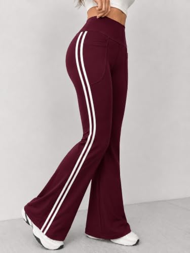Image of Imperative High Waist Stretchable Flared Gym Pants for Women's | Gym Track Pants for Women with Side Pockets