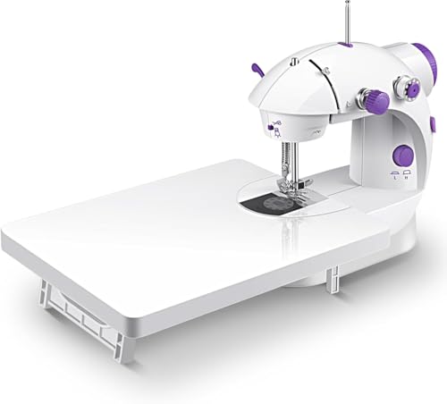 Sewing Machine, Portable Sewing Machine with Telescopic Table and Built-in Light, Small Sewing Machine Suitable for Beginners or Professional Tailors or DIY