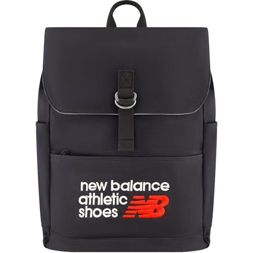 New Balance Canvas Backpack, Casual Commuter Travel Bag for Men and Women, Black, 19.5 Inches