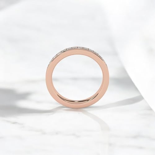 Princess Cut Moissanite Half Eternity Band 14K Yellow Gold Engagement Ring for Women Elegant Art Deco Design Handmade Alternative Fine Jewelry Fourth of July Gift for Sister3