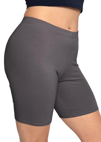 STRETCH IS COMFORT Women's Plus Size Cotton Biker Shorts | Cotton | X-Large - 7X