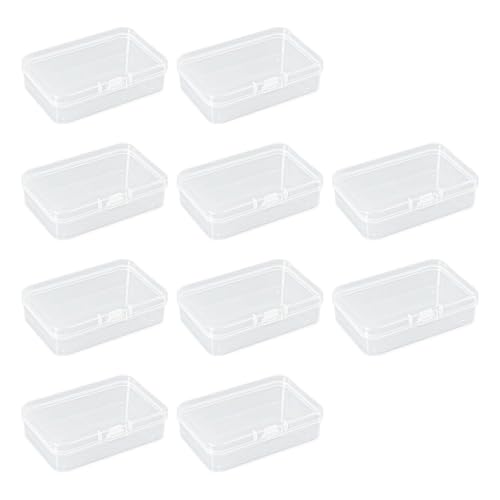 10 Cajas De Almacenamiento Transparentes, Caja De Plástico Con Tapa, Mini Caja De Almacenamiento Rectangular, Caja De Almacenamiento Portátil Para El Hogar, Caja De Almacenamiento Multifuncional