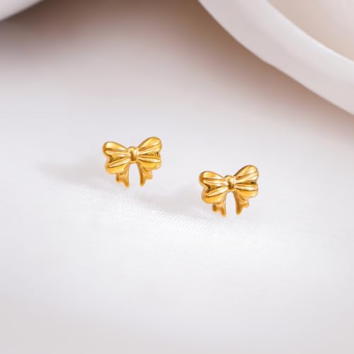 Image of Rubans Demi Fine Stainless Steel Stud Earrings Daily Gift for Women & Girls