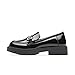 DREAM PAIRS Girls Loafers Chunky Platform Slip On Loafers School Uniform Dress Shoes,Size 4 Big Kid,Black-Patent,KKUMLS2506