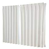 カーテン 4枚セット 遮光1級 5317ライトグレーLGY「ムック」+レース4364ホワイト「エルゴ」 幅100x丈150(148)cm4枚組 フルダル 無地 節電 断熱 保温 防寒 省エネ UVカット 冷暖房効果アップ