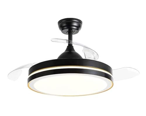 Ventilateur de plafond CFWSHJ moderne avec éclairage 3 couleurs et 6 vitesses pour salon