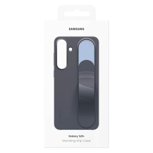 Image of Samsung Galaxy S25+ Standing Grip Phone Case, Protective Cover, Soft Touch, Kickstand, Durable Design, US Version, EF-GS936CBEGUS, Black