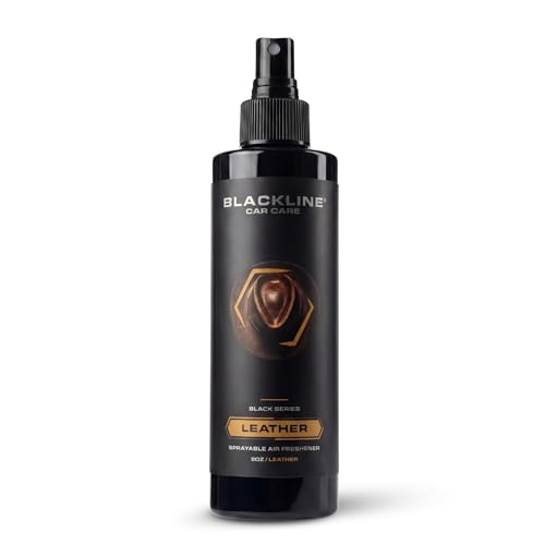 Image of Blackline Car Care - Leather Car Air Freshener Spray, Premium Odor Eliminator for Cars, Trucks, RVs, SUV, or Home Use - 8 fl OZ - Air Freshener - Leather Spray
