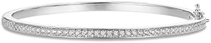 PAVOI 14K Gold Plated Cubic Zirconia Bangle Classic Tennis Bracelet | Gold Bracelets for Women