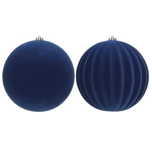 LANGXUN 2 Pcs 8 Inch Extra Large Velvet Christmas Ball Ornaments - Shatterproof Hanging Christmas Tree Decorations for Xmas Holiday Party Wedding Home