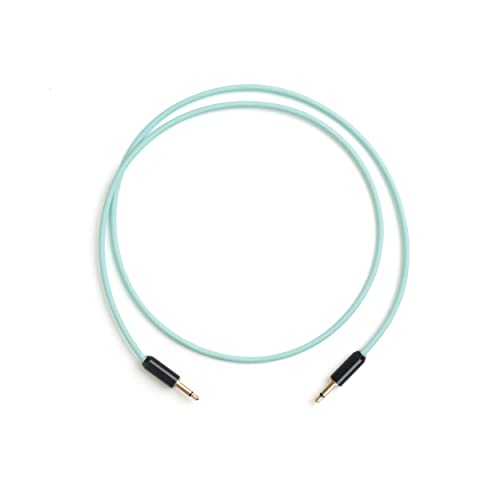 MyVolts Candycords Halo LED patch cables 2-pack, straight mini mono jack to straight mini mono jack, 50cm, Mint Green