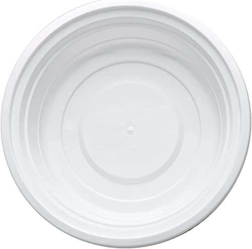 24Oz (30 Pack) - White 9" Big Container Reusable Bowl Meal Food Prep Round Microwavable Heavy Weight Bulk Container With Lid, Reusable Plastic Microwave/Dishwasher/Freezer Safe Bpa Free #TOP1