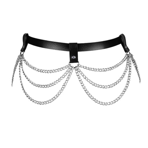Young Chii Punk Women Leather Belts Body Chain Thigh Harness BDSM Bondage Lingerie Goth Garter Belt Accessories2