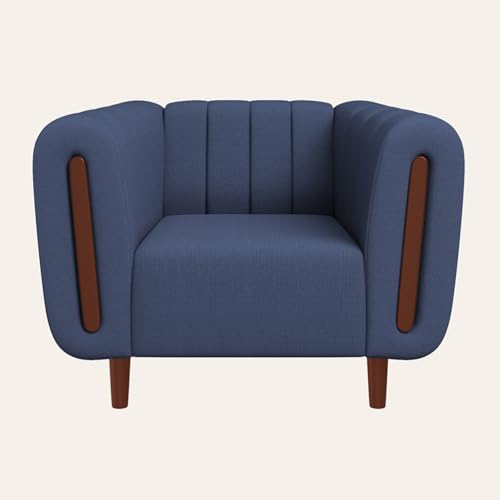 Image of Interio by Godrej Sofa Paramount 1 Seater Fabric Sofa for Living Room, 1-Year Warranty, Solid Wood, Ocean Blue