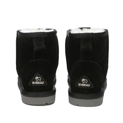 Men Falcon Mini Classic Boots Warm Winter Sheepskin Suede Water Resistant Boots, US4