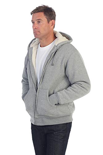 Image of Gioberti Men's Soft Heavyweight Sherpa Lined Fleece Hoodie Jacket