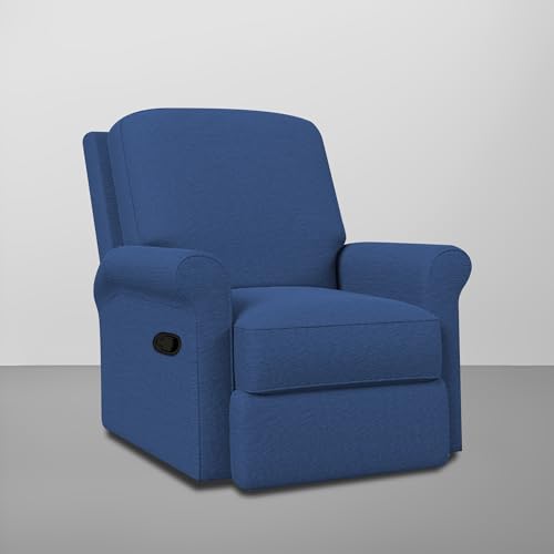 Image of CASALIVING Mersin Comfy Fabric Single Seater Recliner Chair, Recliner Sofa for Relaxing, Recliner Chair for Home Relax (Blue) | Premium Fabric Sofa