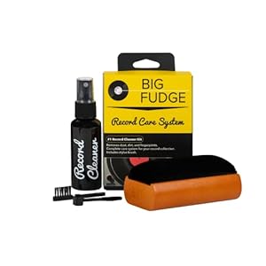 Big Fudge Vinyl Record Cleaning Kit – Complete 4-in-1 – Includes Ultra-Soft Velvet Record Brush, XL Cleaning Liquid…