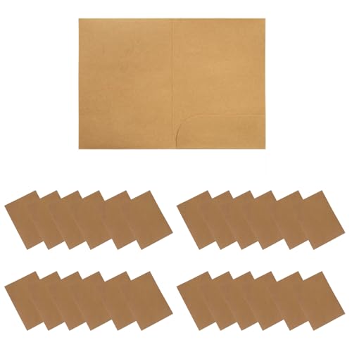 Akaaka 個別フォルダー A4 書類ファイル 書類整理 書類入れ 名刺ポケット付き 紙製 クラフト紙 オフィス用品 24枚セット